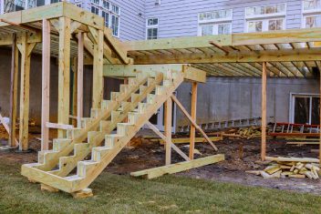 new deck being installed